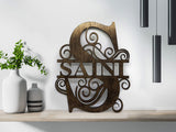 Split Letter Wood Monogram - Large 11"x14"