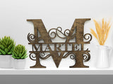 Split Letter Wood Monogram - Large 11"x14"