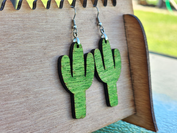 Cactus Earrings - Lime Green -Ready to Ship