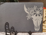 COW SKULL WITH FLOWERS
- Slate Cheese Platter Tray (8" x 12")
