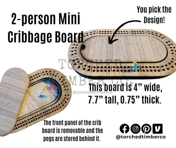 2-person Mini Cribbage Board