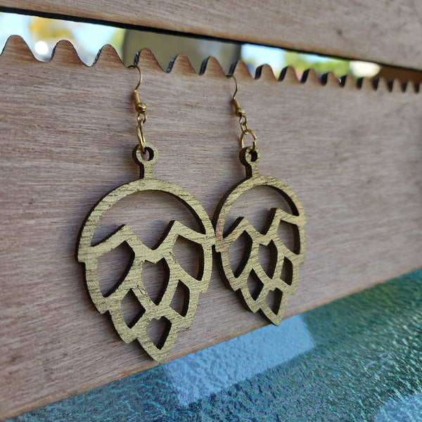 Large Hops Earrings - Gold -  Ready to Ship