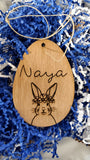 Engraved Bunny Easter Egg Tags - Personalized - Wood Cut