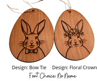 Engraved Bunny Easter Egg Tags - Personalized - Wood Cut
