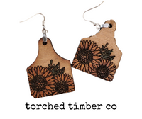 Cow Tag Earring - Sunflowers
