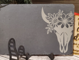 COW SKULL WITH FLOWERS

- Slate Cheese Platter Tray (8" x 12")